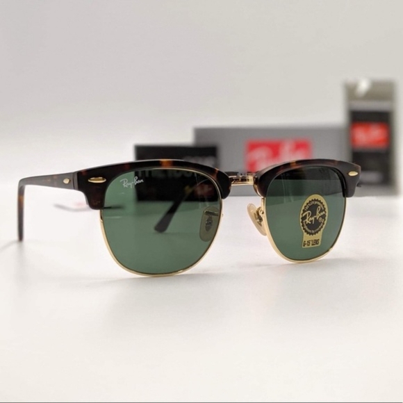 LIKE NEW RayBan Clubmaster RB3016 Green G15 Ray ban Sunglasses - Picture 4 of 13